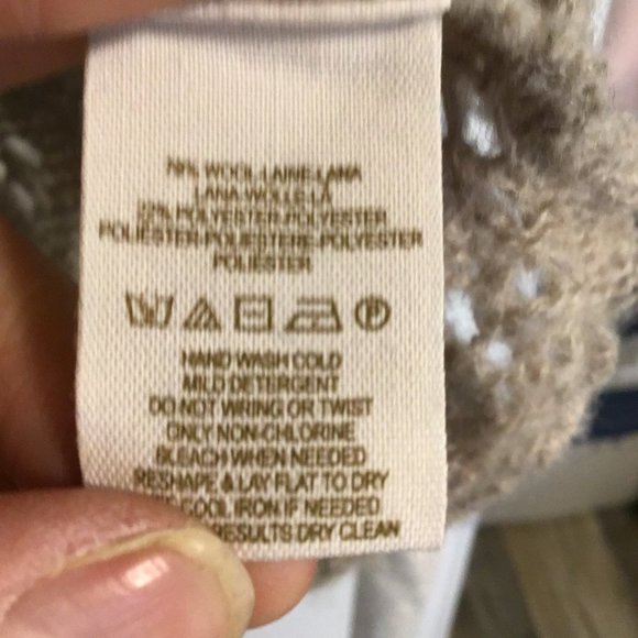 FREE People Open Knit Cowl Neck Asymmetrical Sweater Size M - Picture 12 of 13